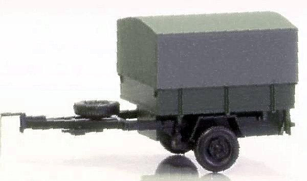 Einachsanhänger mit Plane, militärgrün